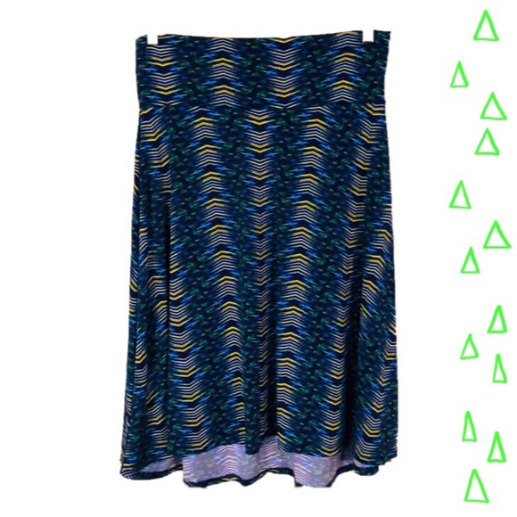 {LuLaRoe}Tribal/geometric pattern azure knee skirt - Picture 2 of 8
